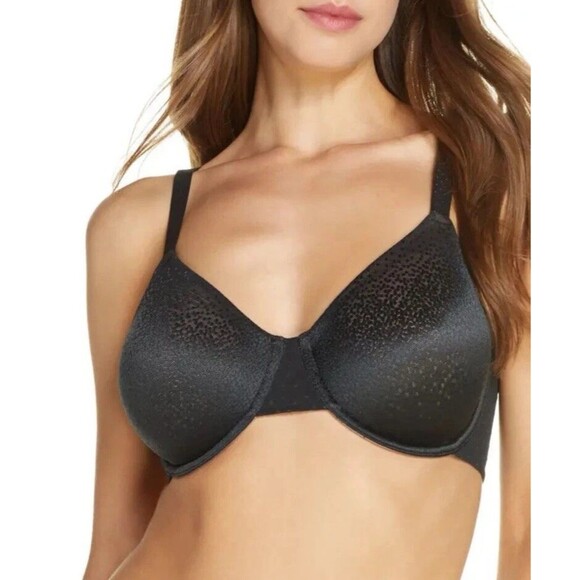 NEW WACOAL 855303 BACK APPEAL SMOOTHING UNDERWIRE BRA BLACK 44C - Picture 1 of 8